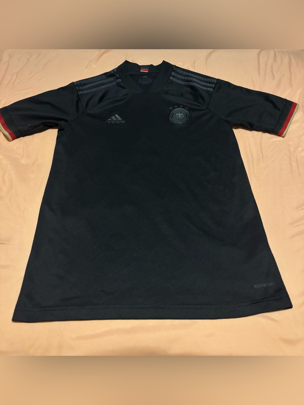 Germany National Team Soccer Away All Black Jersey Size Youth XL Fits Adult S